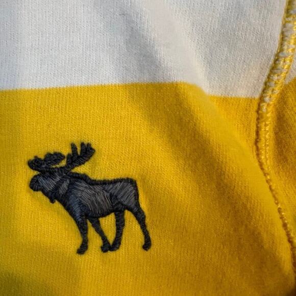 ABERCROMBIE AND FITCH yellow white stripe long sleeve men's size XXL - Picture 5 of 7